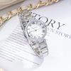 Diamond Women'S Watch Fashion Pointer Round Roman Quartz Waterproof Steel Belt Temperament Watch