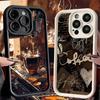 Phone Case for iPhone 17 Air 16E 15 16 Pro Max Black Coffee Fashion Style Cover 14 Plus 13 12 Mini Soft Shell Silicone Fundas
