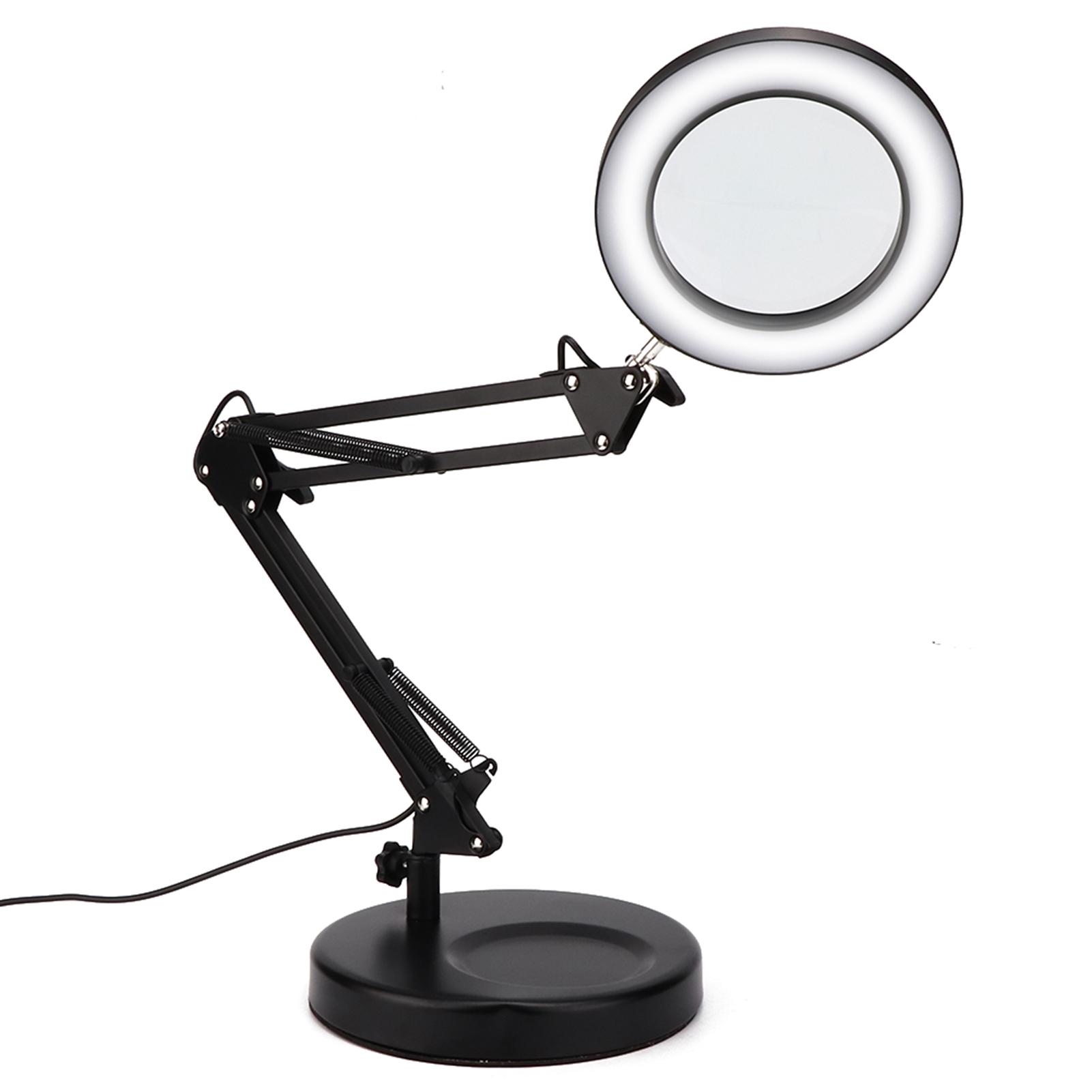

USB Desktop Magnifier Lamp Tattoo Foldable 5X Magnifying Glass Led Lamp With Base