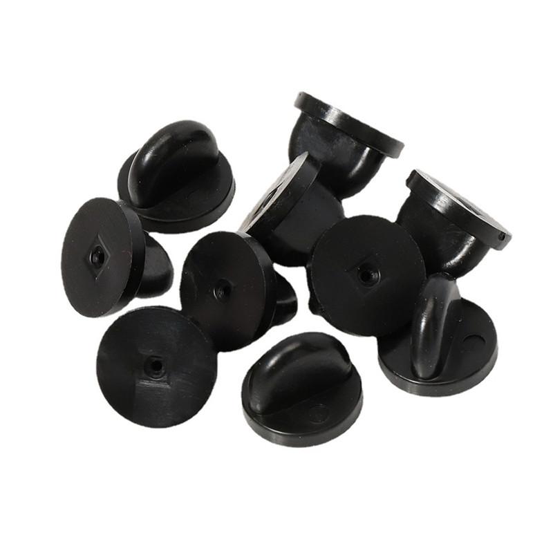 

50/100/500Pcs Black Rubber Locking Pin Back Butterfly Clasp Clutch Squeeze Brooch Badge Holder For DIY Jewelry Craft Accessories 50PCS чёрный