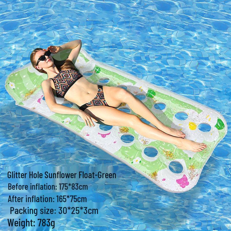 Nafukovací PVC lehátko: Skládací pruhované plavací lehátko