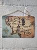 Middle Earth Map Lord of the Rings Tin Sign, Vintage Fantasy Metal Wall Art