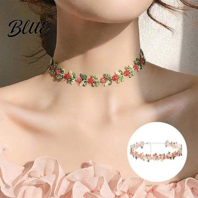 Floral Neck Accessory Embroidered Flower Choker Women Vintage Boho Necklace