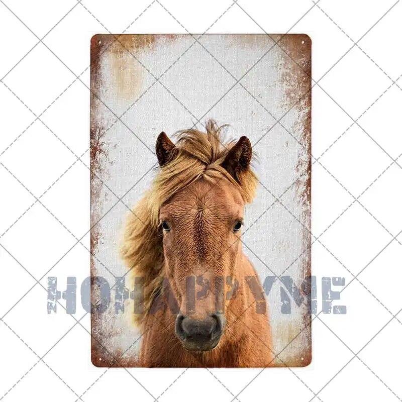 Bauernhof-Deko, Löwe, Pferd, Tiger, Schaf, Tier, Haustier, Freilandhaltung, Schild, Poster, Metall, Wandkunst, Platten, Eisenmalerei, Wohnkultur, 20 x 30 cm