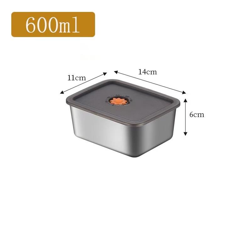 WY Stainless Steel Food Storage Containers 600ML (2-Pack)