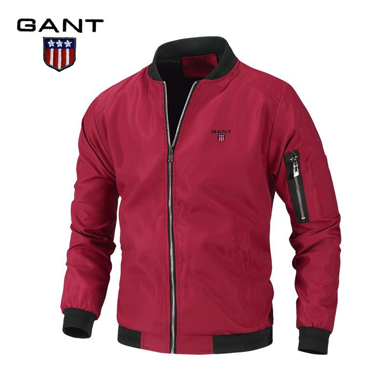 Gant Bestickte Herrenjacke Frühlings- und Herbstjacke Herren Trendige Lockere Baseballjacke