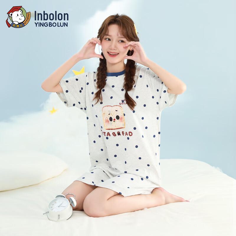 Yinbolun Girls  Cotton Short-Sleeve Nightdress 175