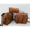 Leather Saddle Bag Motorcycle Saddle Pannier Bags Brown Saddlebag Fork Tool Bags