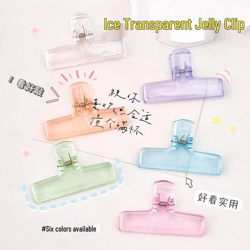 Colorful Transparent Jelly Clips: Anti-Curl Corner Clips for Students' Books and Documents