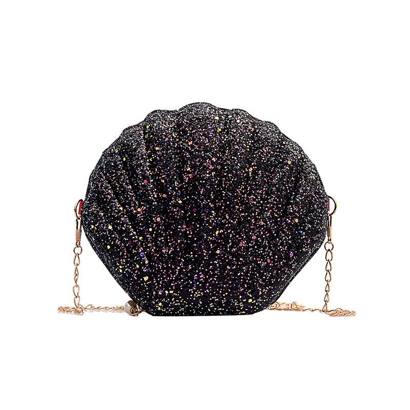 

Women Shoulder Handbags Shell Bag Chain Cute Sequins Small Bag Phone Money Pouch Zipper Crossbody Bags for Women Bolsa Feminina
