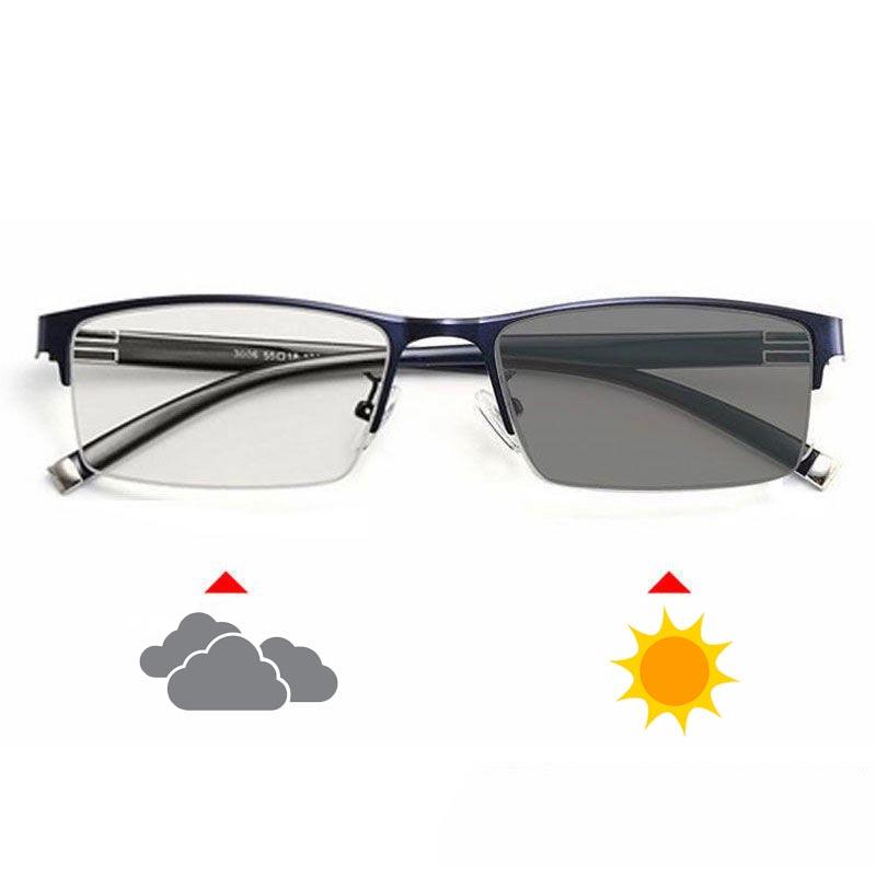 Herren Photochrome Myopie-Brille Business Damen Retro Klassische Brille Dioptrien 0 bis -6,0 Trend Mode Lesebrille