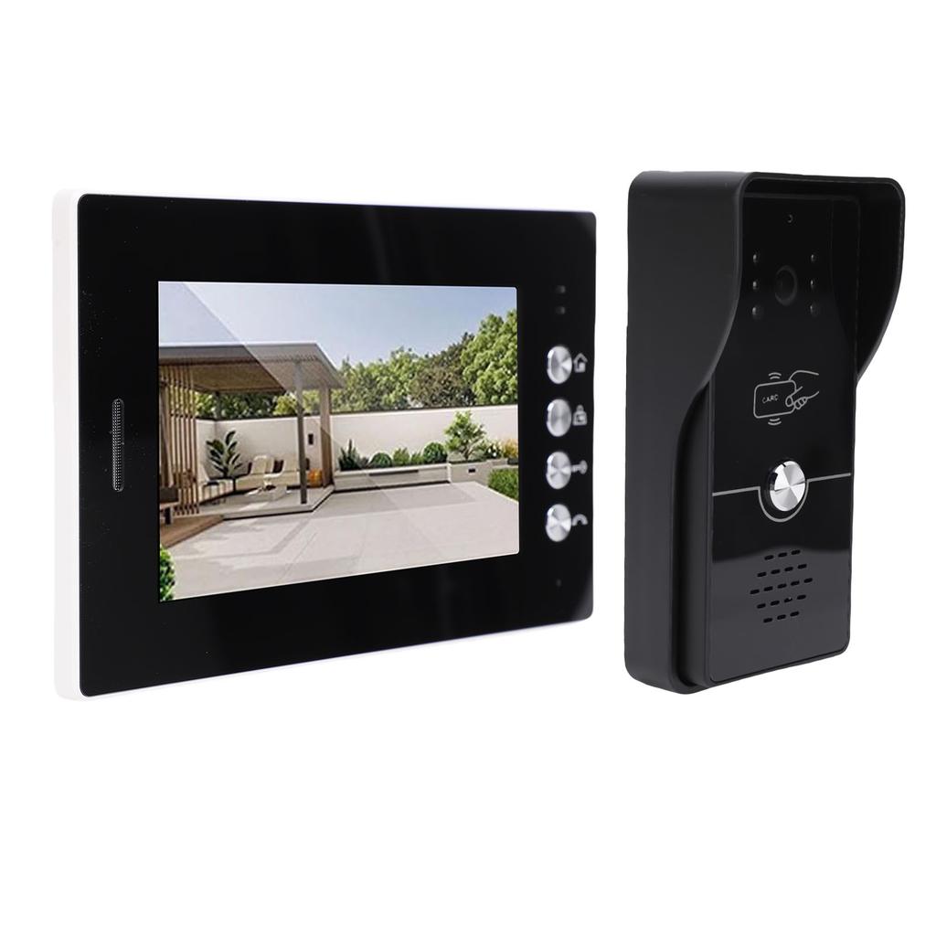 Wired Video Doorbell Intercom System 7 Inch Color Screen Smart Home Video Intercom Door Phone Kit for Villa Apartment