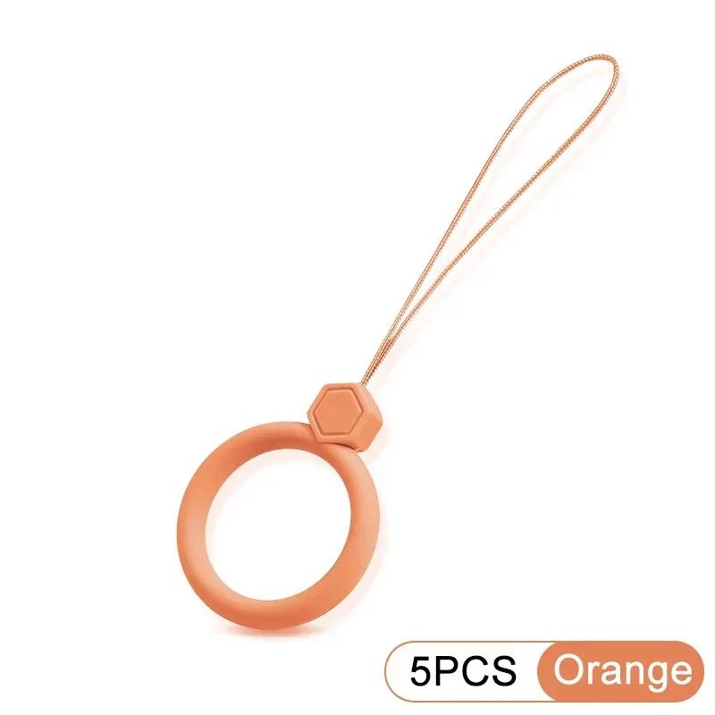 Silicone Wrist Strap Lanyard Mobile Phone Hanging Rope Finger Ring Anti-lost Straps Phone Lanyard For iPhone 16 Pro Max Samsung