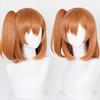 [Laubao Shopping] Honoka Kousaka Cosplay Wig, Orange Ponytail, Mesh, Heat Resistant, for Disguise, Costume Accessory, Party, Halloween, Fancy Dress, S