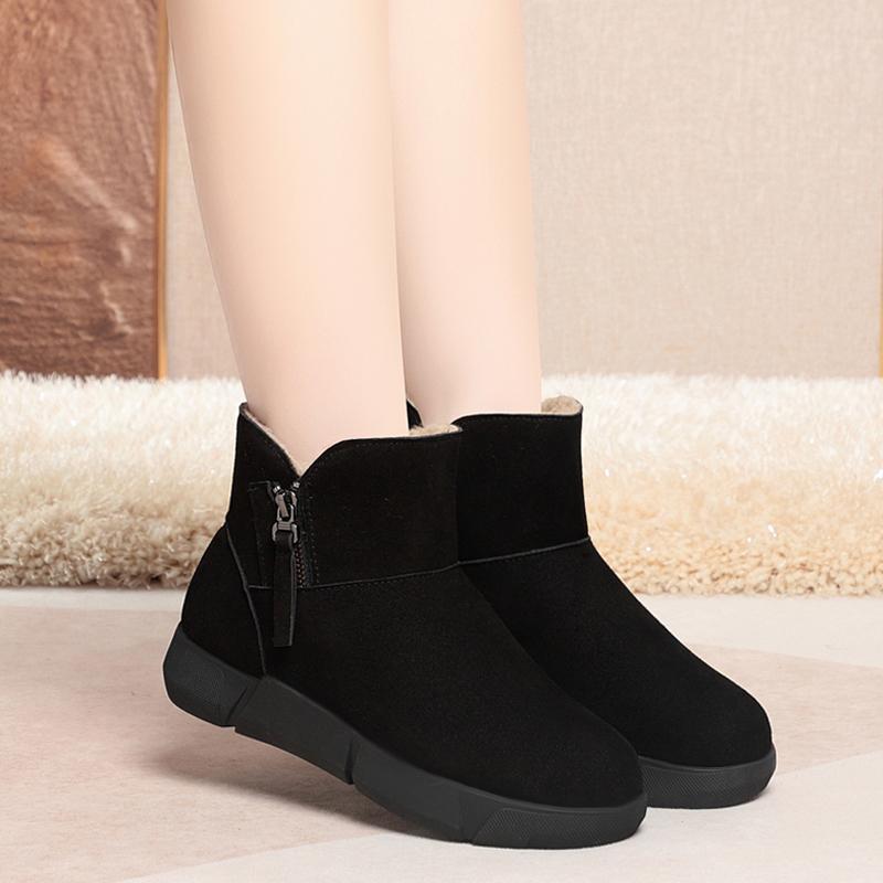 Fashion AIYUQI Snow Boots Female Genuine Leather 2025 New Natural Wool Winter Boots Women Large Size Non-slip Women's Ankle Boots