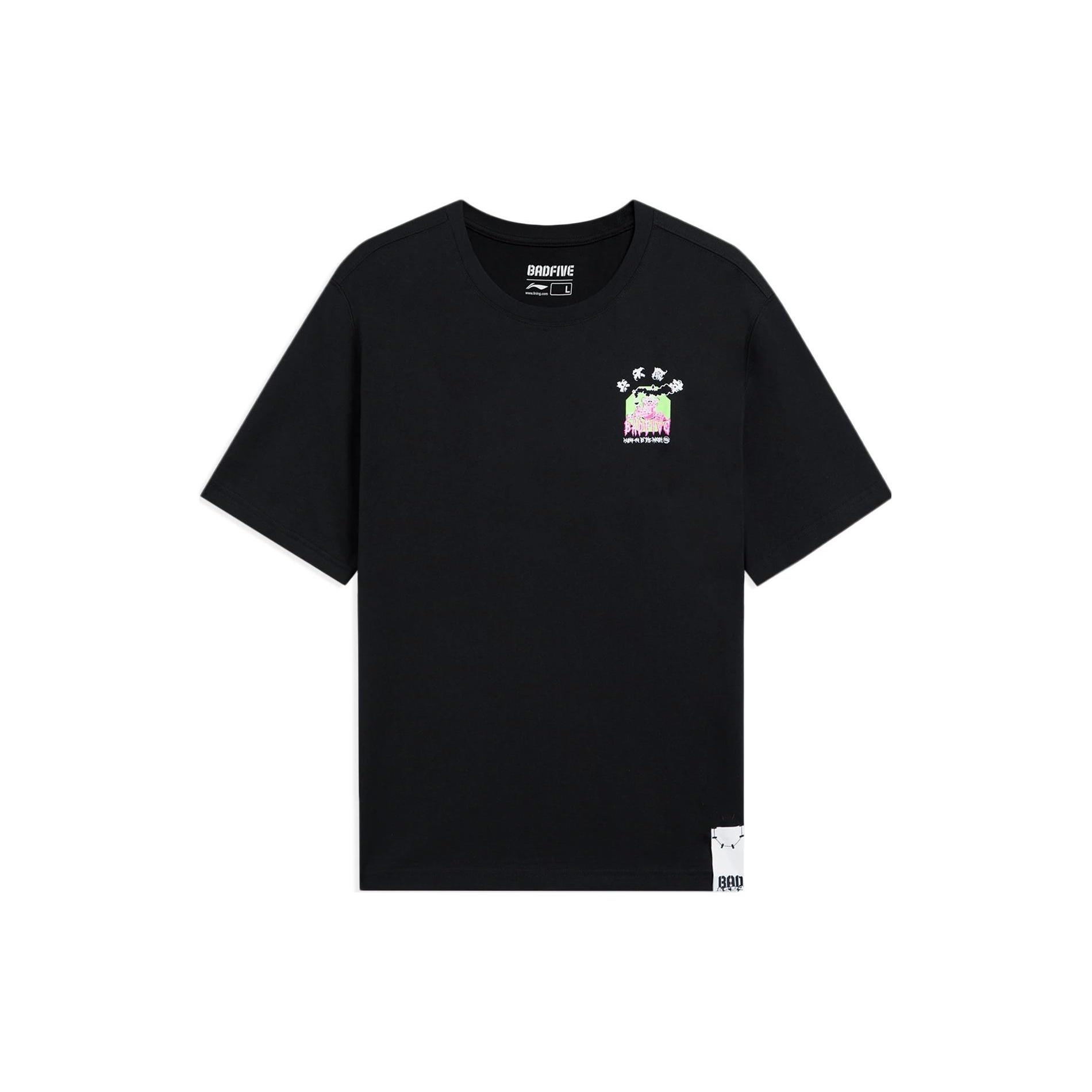 Li-Ning BadFive Small Graphic Loose Fit T-shirt  Black  Men s AHSS391-2 L