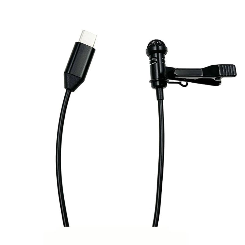 Professional Type C Microphone Clear Sound Mic Plug & Plays Lapel Mic High Sensitivity for Interviews & Voice Recording