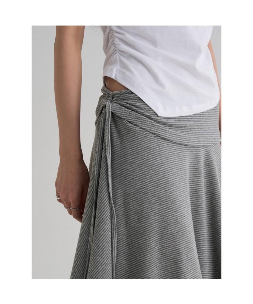 8SECONDS Striped Jersey Skirt Gray