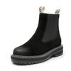 Modische Damen Chelsea Boots Echtes Leder 2025 Herbst Winter Trend Dicksohlige Damen Stiefeletten All-Match Kurze Stiefel Damen