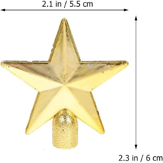 Christmas Pentagon Top Star Tree Topper Exquisite Star Xmas Tree Fake Tree Small Christmas Star Topper Christmas Decorations 7