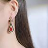 National Style Black Pipa Earrings Women'S Light Luxury Advanced Sense Niche Retro Temperament Earrings Women