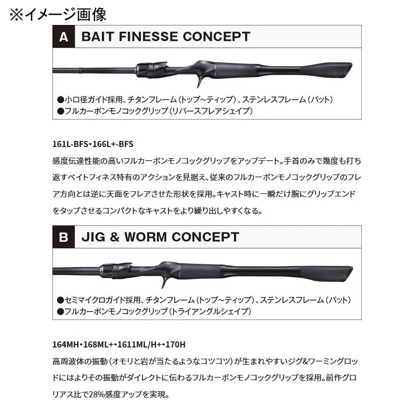 SHIMANO Wędka Bass Bait Rod 21 Poison Glorious SiC przelotka pierścieniowa specyfikacja 161L-BFS