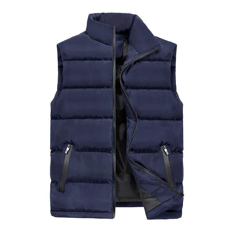 Men's Cotton Vest Jackets Warm Large Size Cotton Overcoat for Male Vest Jacket Outer Wear Clothing Garment