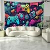 Gamer Wall Tapestry Aesthetic Wall Hanging Printed Fabric Blanket Decorative Tapestries for Bedroom Living Room Home Decor