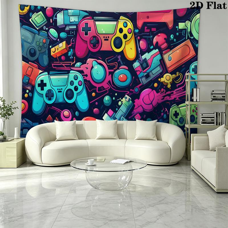 Gamer Wall Tapestry Aesthetic Wall Hanging Printed Fabric Blanket Decorative Tapestries for Bedroom Living Room Home Decor