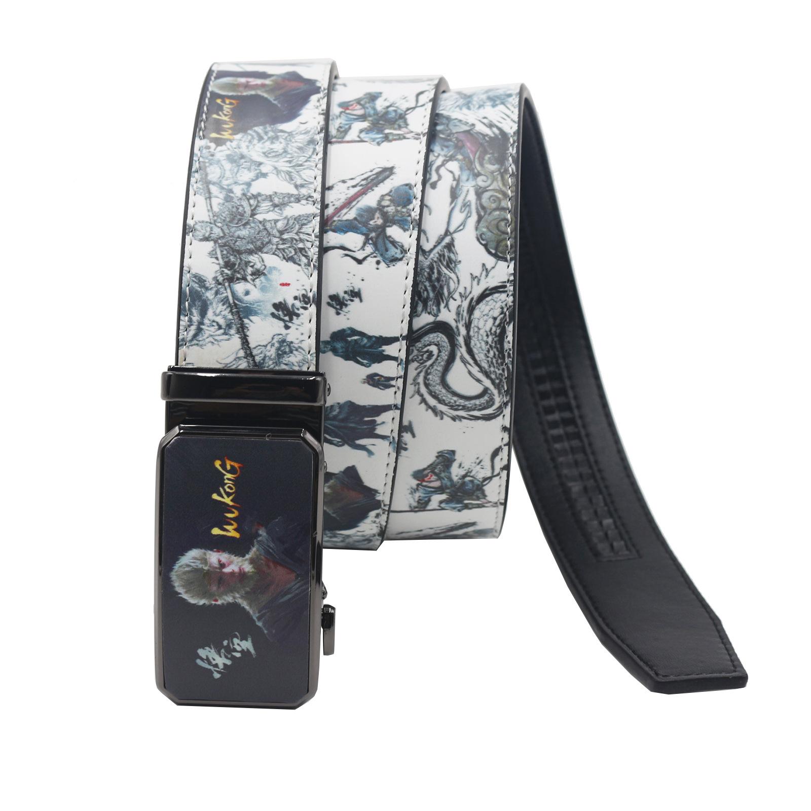 

Оригинальная европейская и американская печать граффити автоматическая пряжка ремня Wukong Wukong печать, автоматическая пряжка ремня 125cm