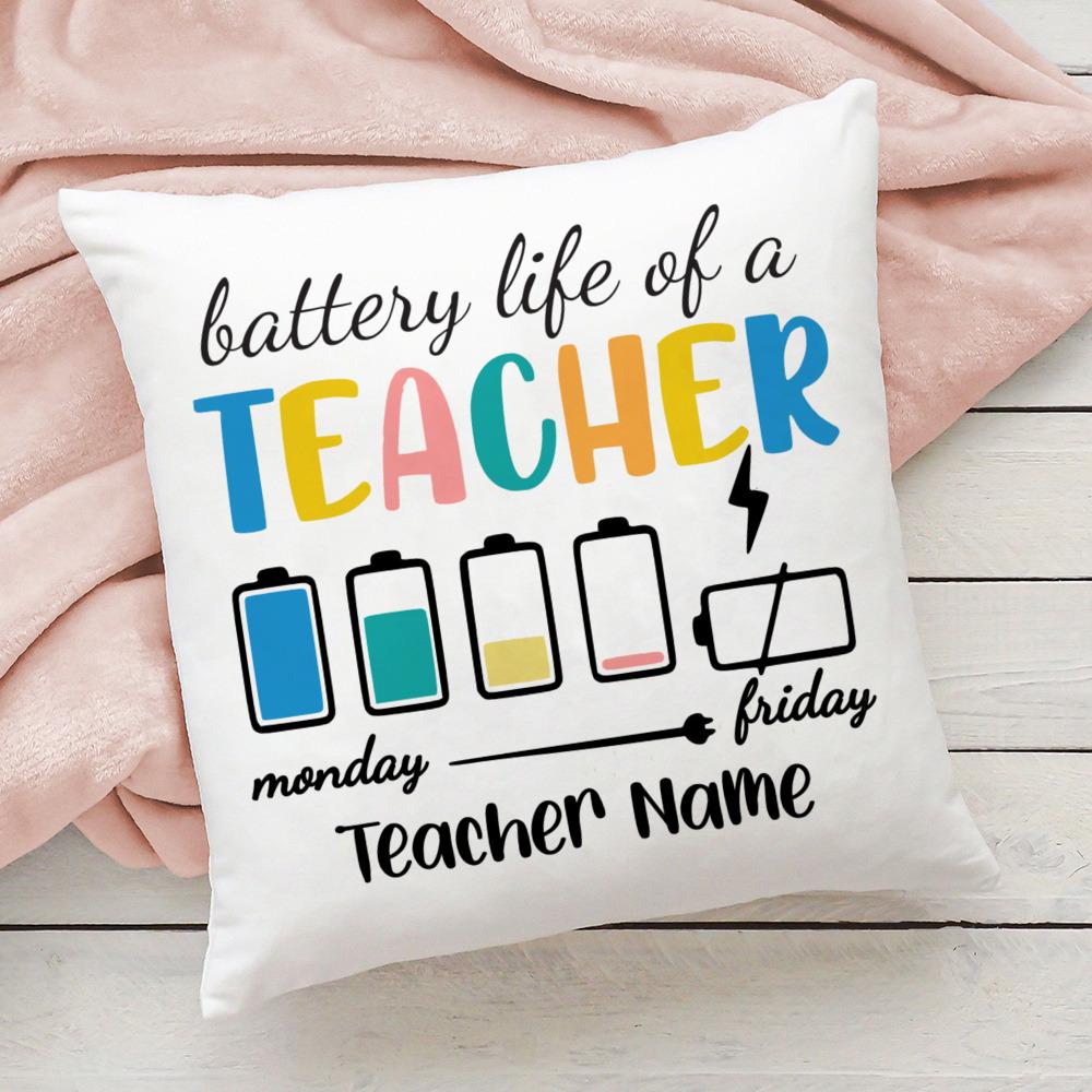 Personalised Pillow Case Custom Name Cushion Cover Teacher Life Decortion Pillowcase Theacher's Day Thanks Gifts for Teachers