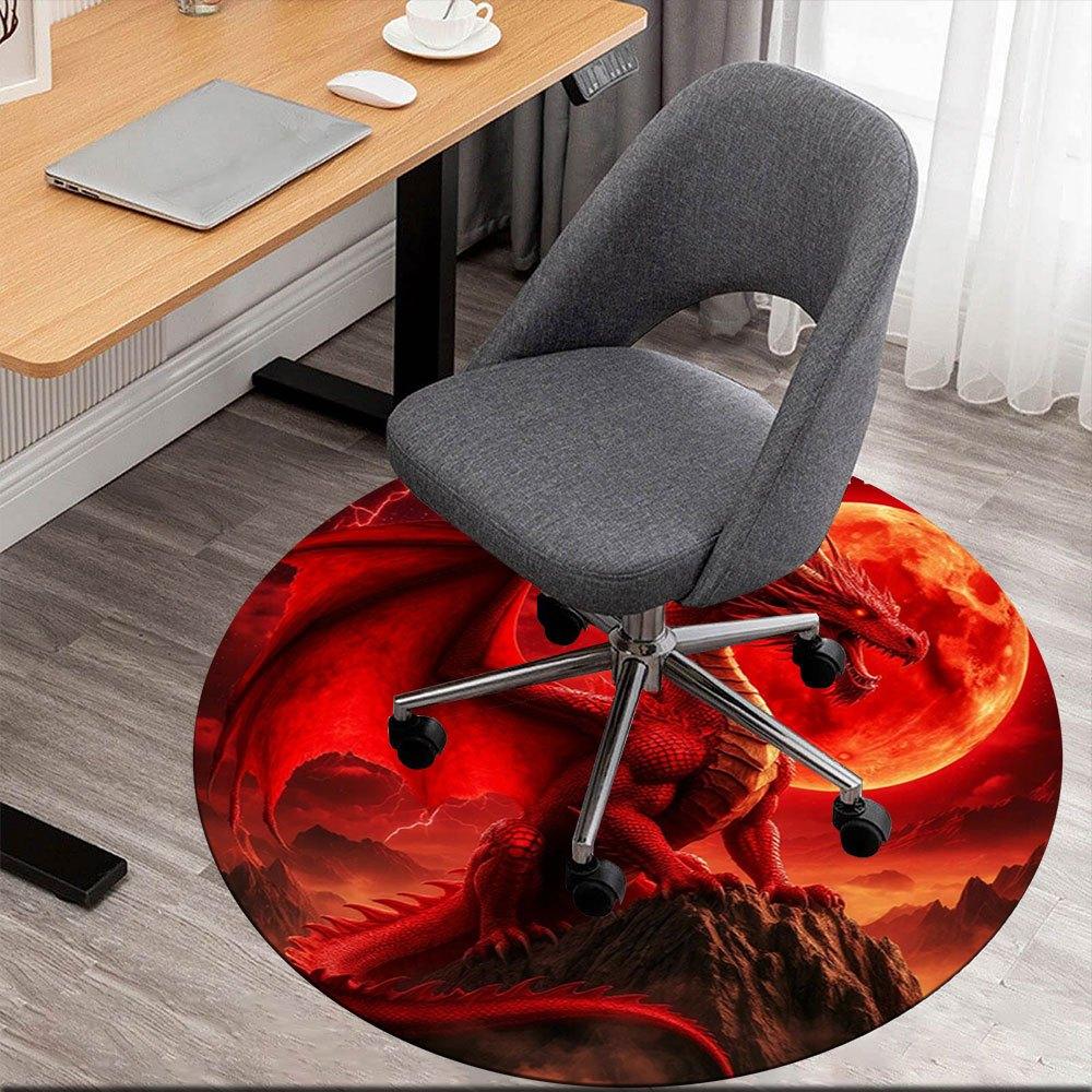 

Red Dragon Fantasy Art Circular Wall StickerRound Non-Slip chair mat chair carpet for office Rugs for Office Decor Gift For Valentine s Day Mother s D 80cm by 80cm