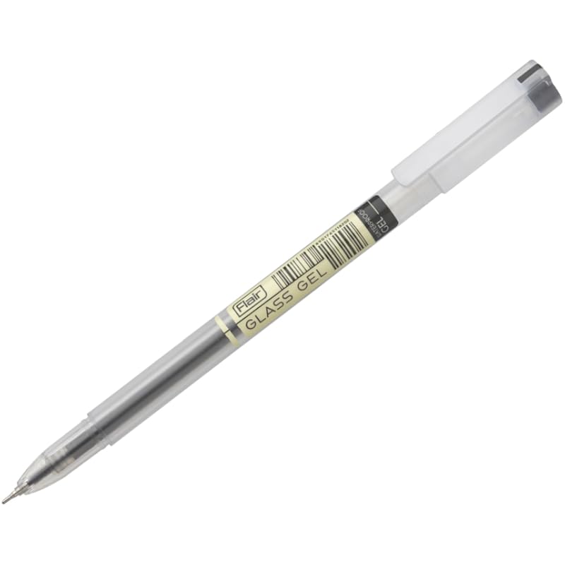 FLAIR Glass 0.6mm Gel Pen | Water Proof Ink For Smooth Flow System | Low-Viscosity Ink For Smudge Free Writing | Quick D