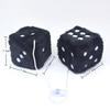 Long Hair Hot Stamping Dot Dice Plush Toy Cube Pendant Car Ornament Sieve Anime Car Decoration Accessories