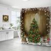 Best-Selling Christmas Digital Print Shower Curtain Waterproof, Includes Plastic C-Shaped Hooks
