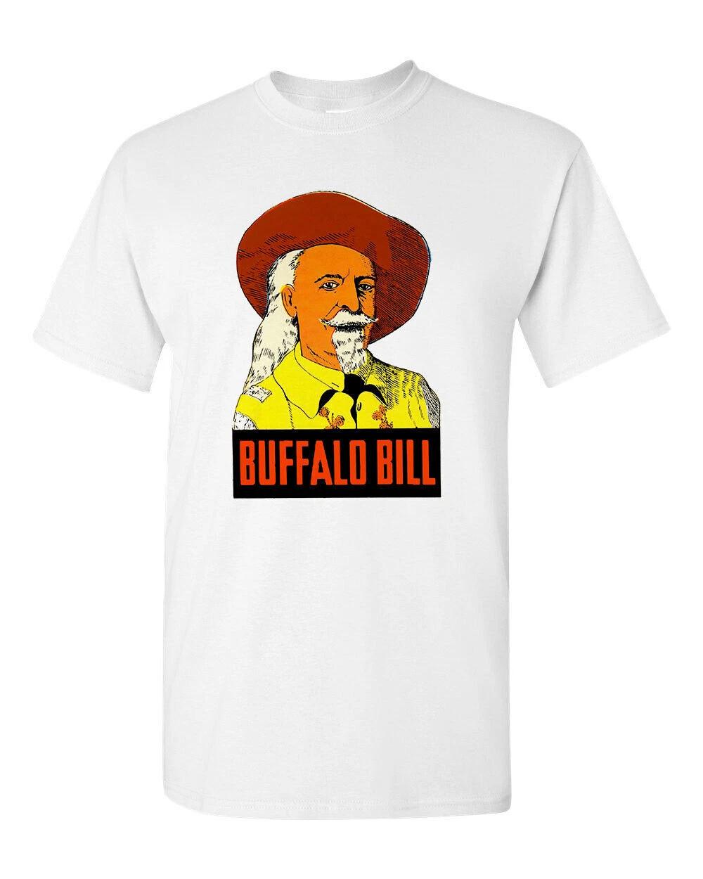 T Shirt Vtg Travel Art Cotton Tourist Retro Vacation Buffalo Bill White L