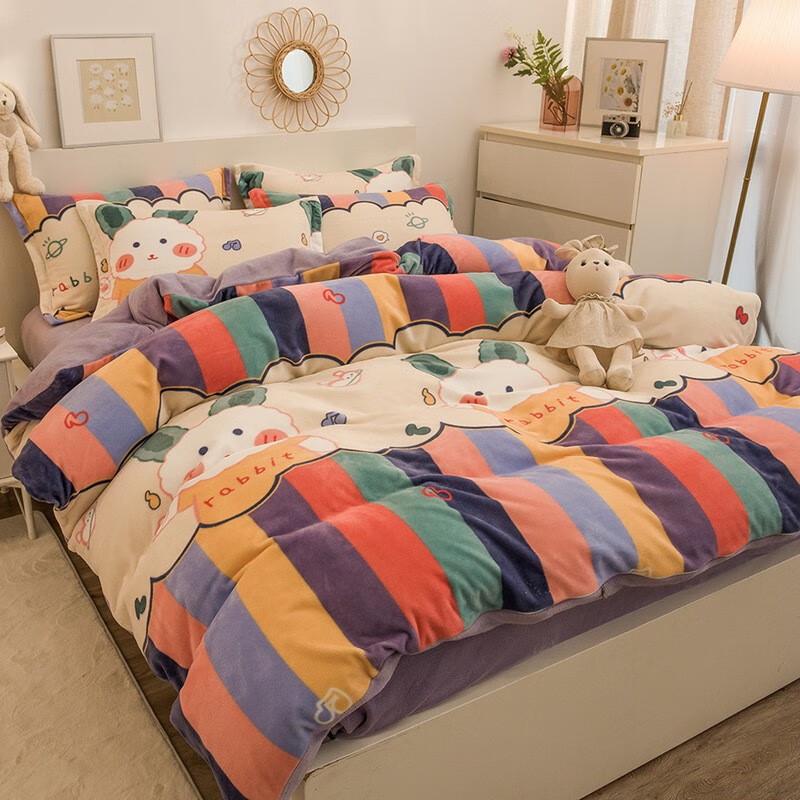 Lilang Rainbow Rabbit Four-Piece Bedding Set