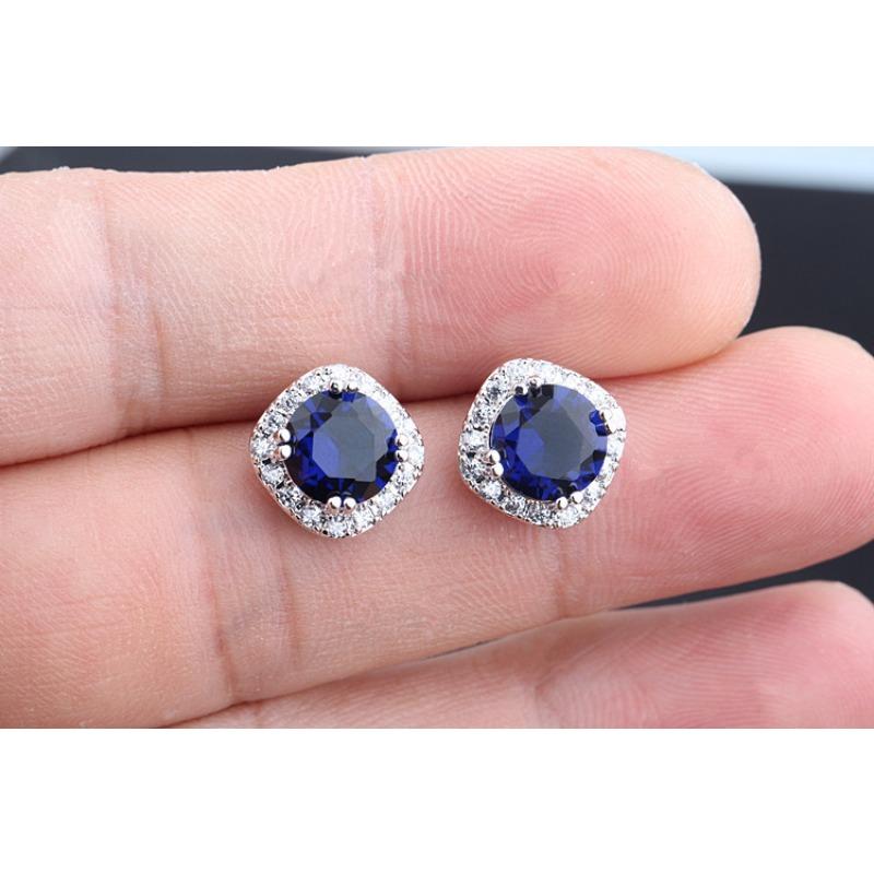 New Korean Zircon Fine Earrings for Women  Fashionable Copper Earrings  Pure Copper Earrings Studs