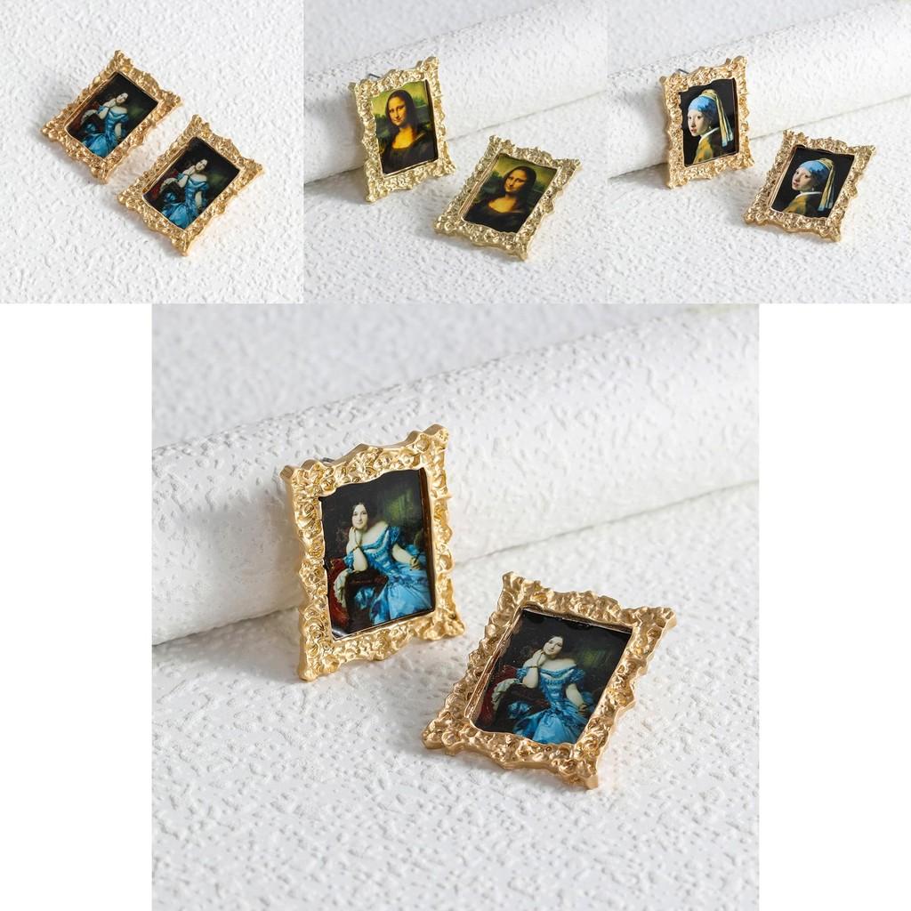 Stylish Geometric Alloy Mona Lisa Earrings Perfect For Celebrations
