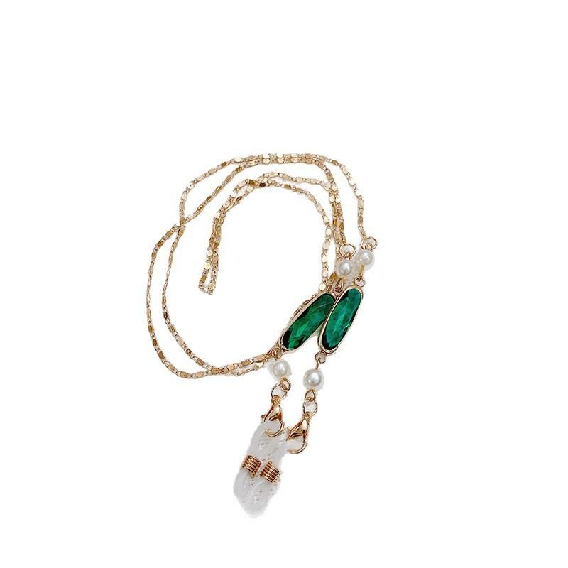 

Mermaid Tears Pearl Glasses Chain Mask Chain Royal Sister Wind Glasses Chain Female Neck Male Mask Rope Lanyard зелений