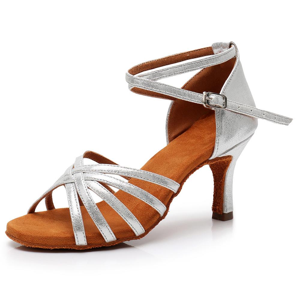 Latin Dance Shoes Women Suede Soles Tango Indoor Dancing Shoes Cuban Heels Party High Heel Ballroom Dance Shoes Wholesale