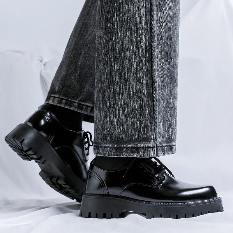 New British leather shoes casual shoes increase height commuting fashion trend versatile platform derby shoes 3136-R