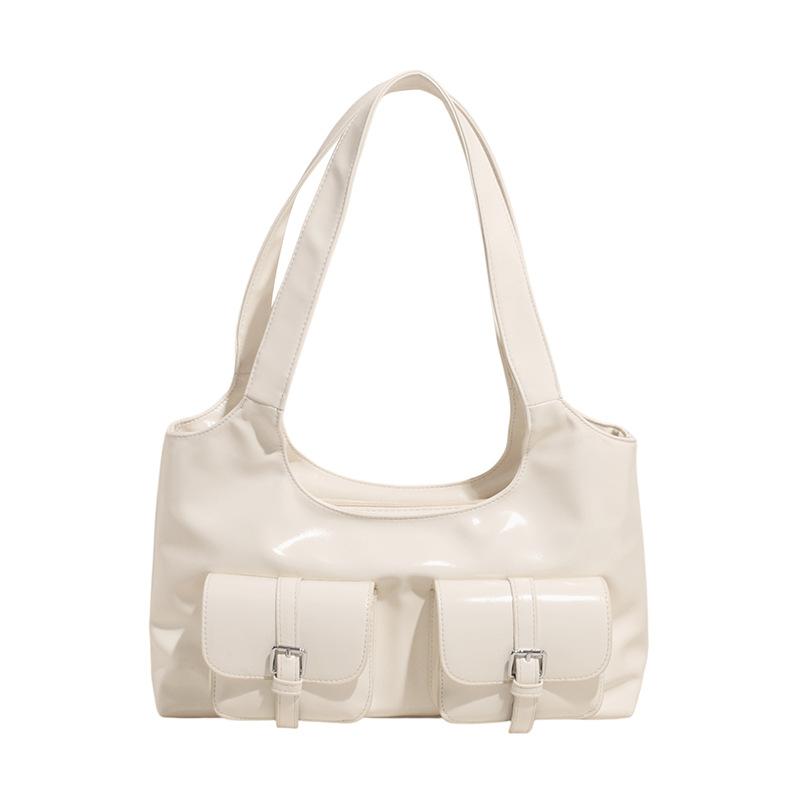 

Large-capacity tote bag, commuter shoulder bag, new versatile high-end underarm bag. белый