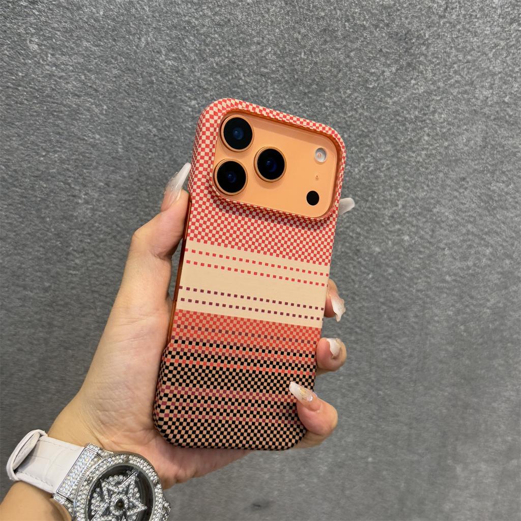 Half Border Carbon Fiber PC For Magsafe Phone Case For iPhone 17 Air 16 15 14 Plus 13 12 Pro Max Starry Sky Texture Cover
