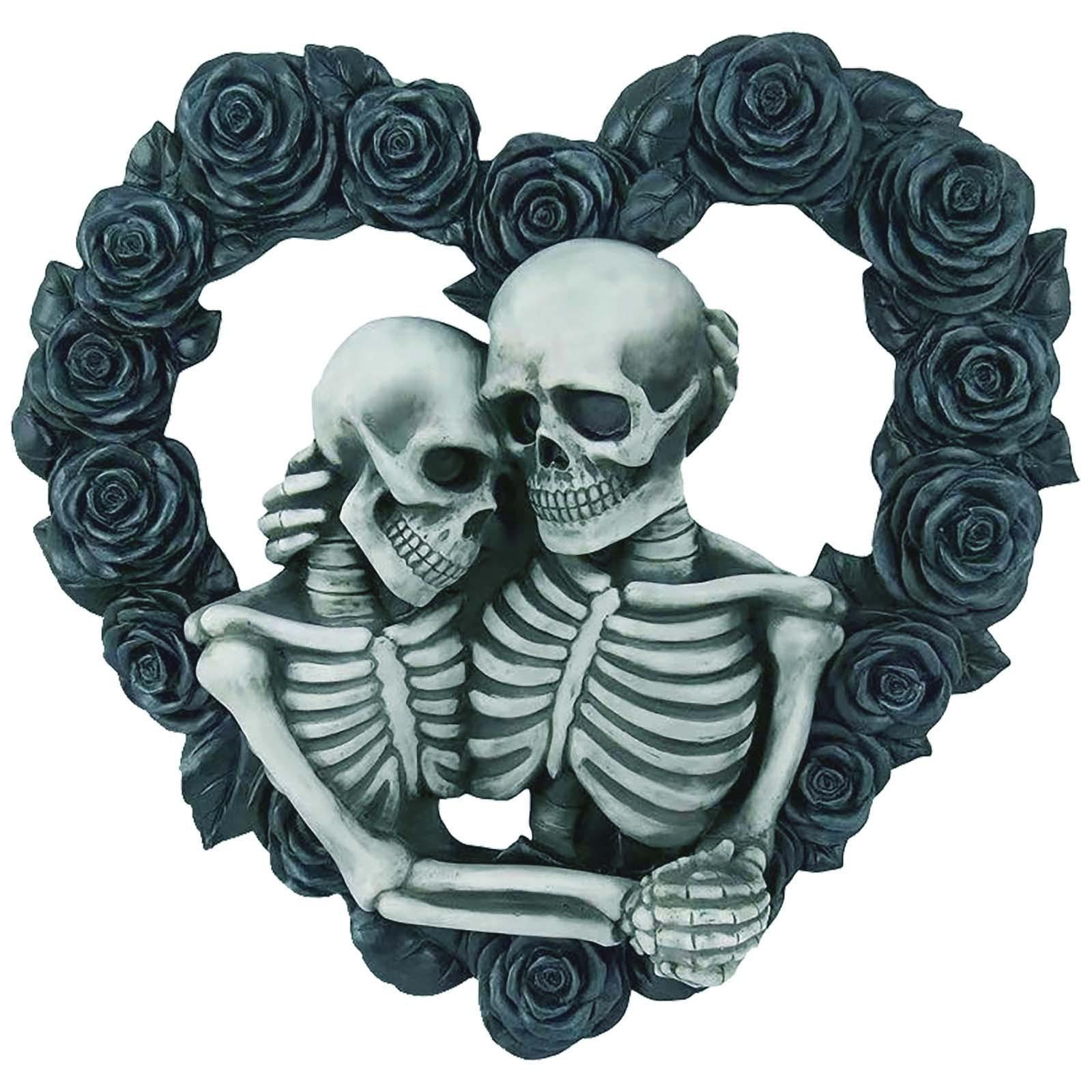 

Halloween Skeleton Couple Door Sign Black Rose Pendant Decorative Door Sign чорний