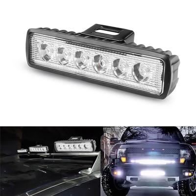 2PCS 12V 18W Single Row LED Work Light  6Led Led Light Bar Car Offroad Tractor Flood Spot Light Assembly For SUV ATV Driving