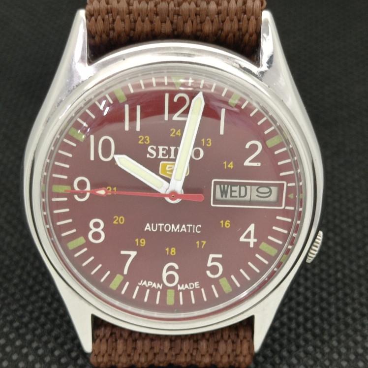 POUŽITÉ VINTAGE SEIKO 5 AUTOMATIC 7009A JAPONSKO PÁNSKÉ D/D HNĚDÉ HODINKY 621c-a415323-2 SKU621c-a415323