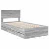 Bed Frame Grey Sonoma 100 x 200 cm Engineered Wood