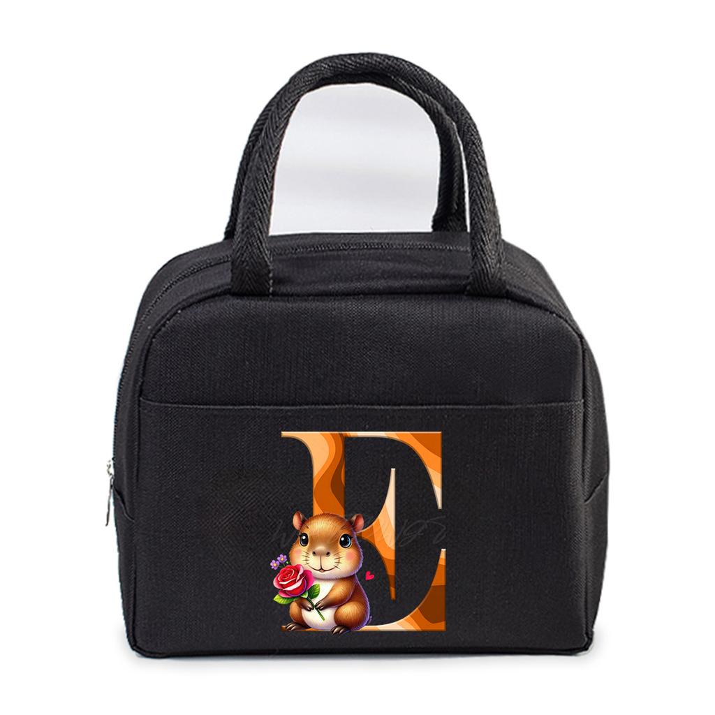 Office worker small portable lunch bag Oxford cloth letter student large portable bento bag