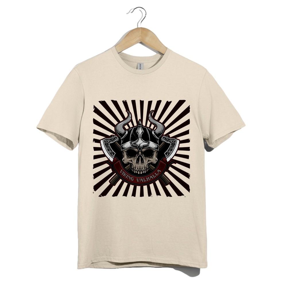 

Viking Warrior T Shirt Unisex Valhalla Skull Helmet Axe Graphic Gift Norse X Tee M